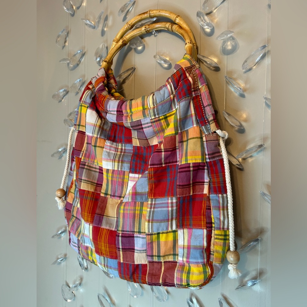 Jcrew Patchwork Bamboo Handle Tote - image 6